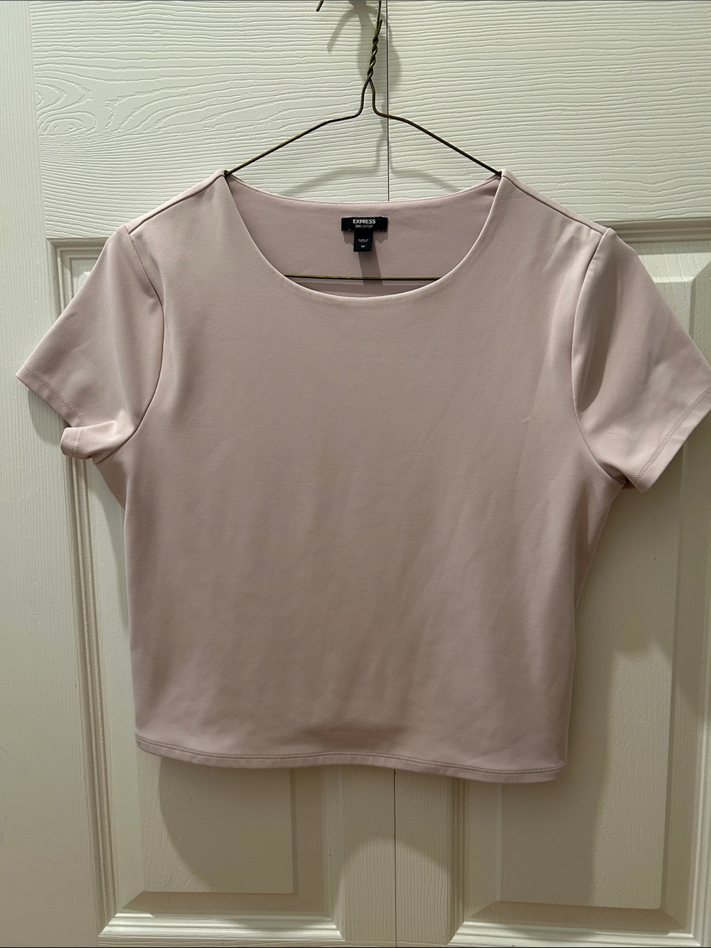 Express Blush Pink Body Contour Cropped T-Shirt